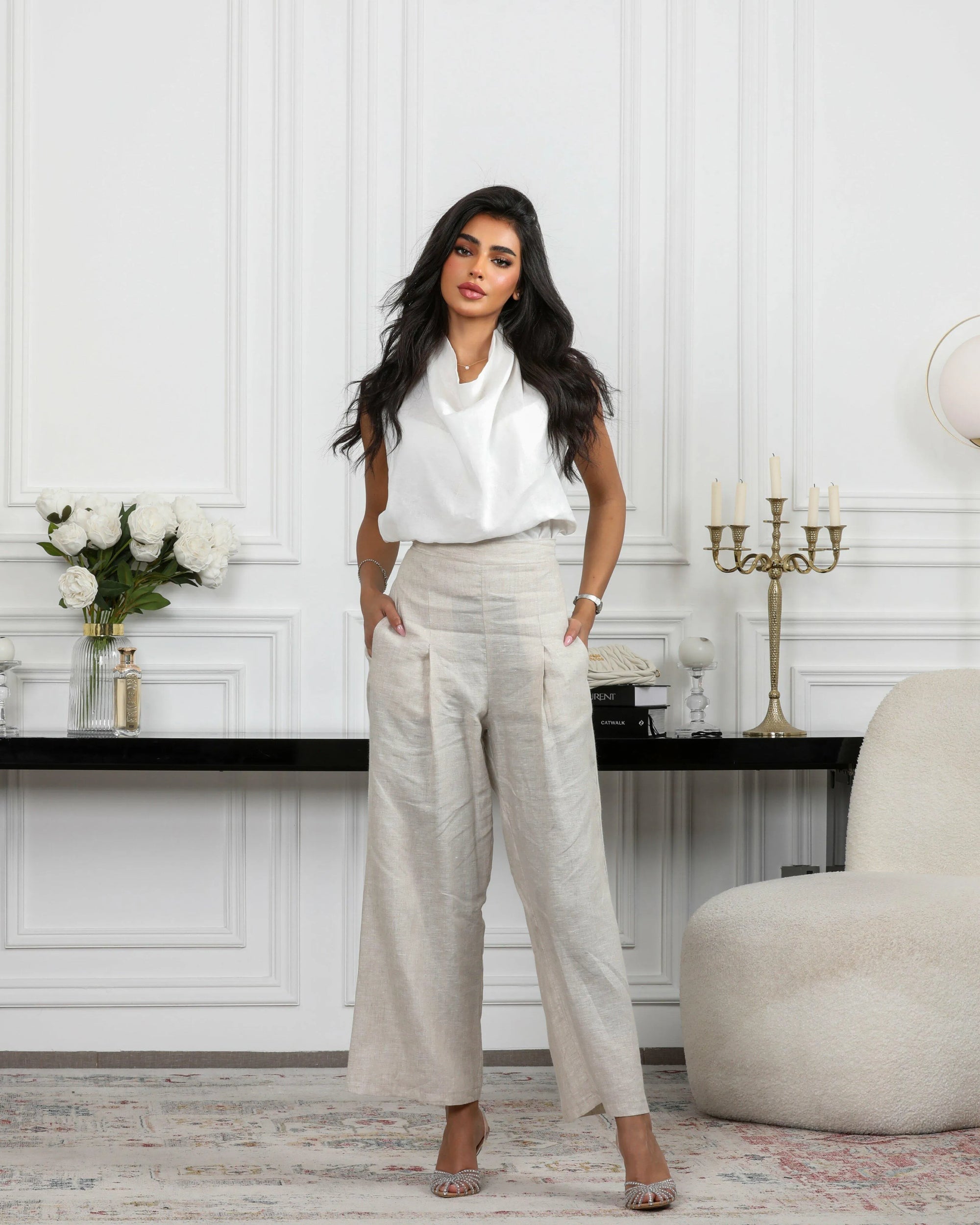Off-white linen blouse
