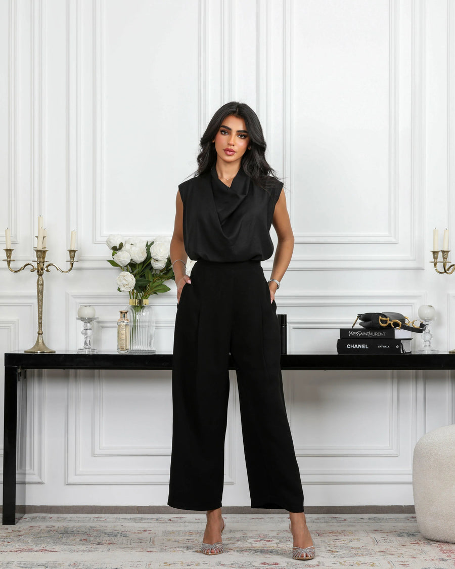 black linen blouse