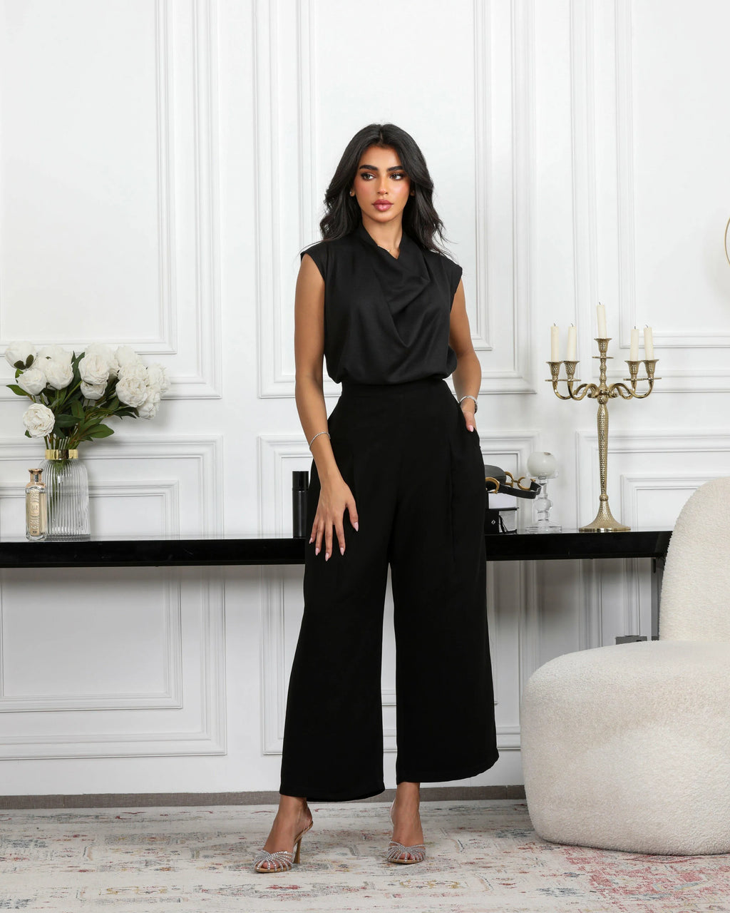 black linen blouse