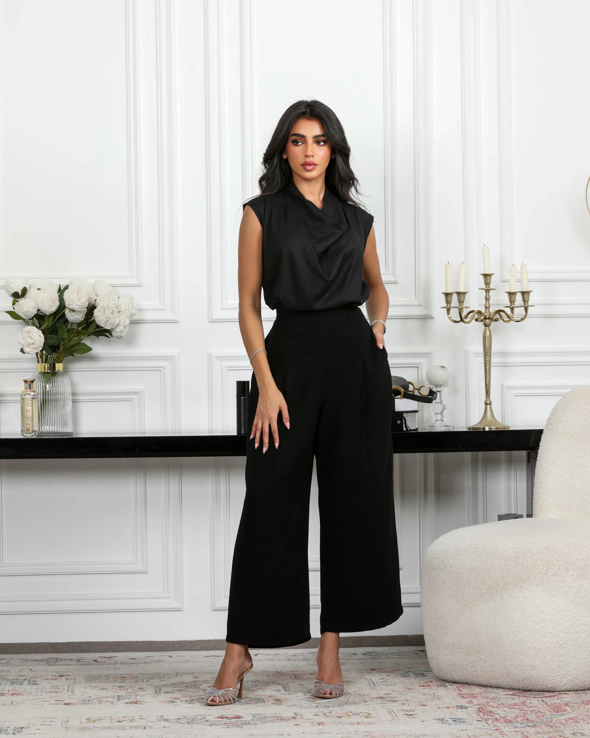 black linen blouse