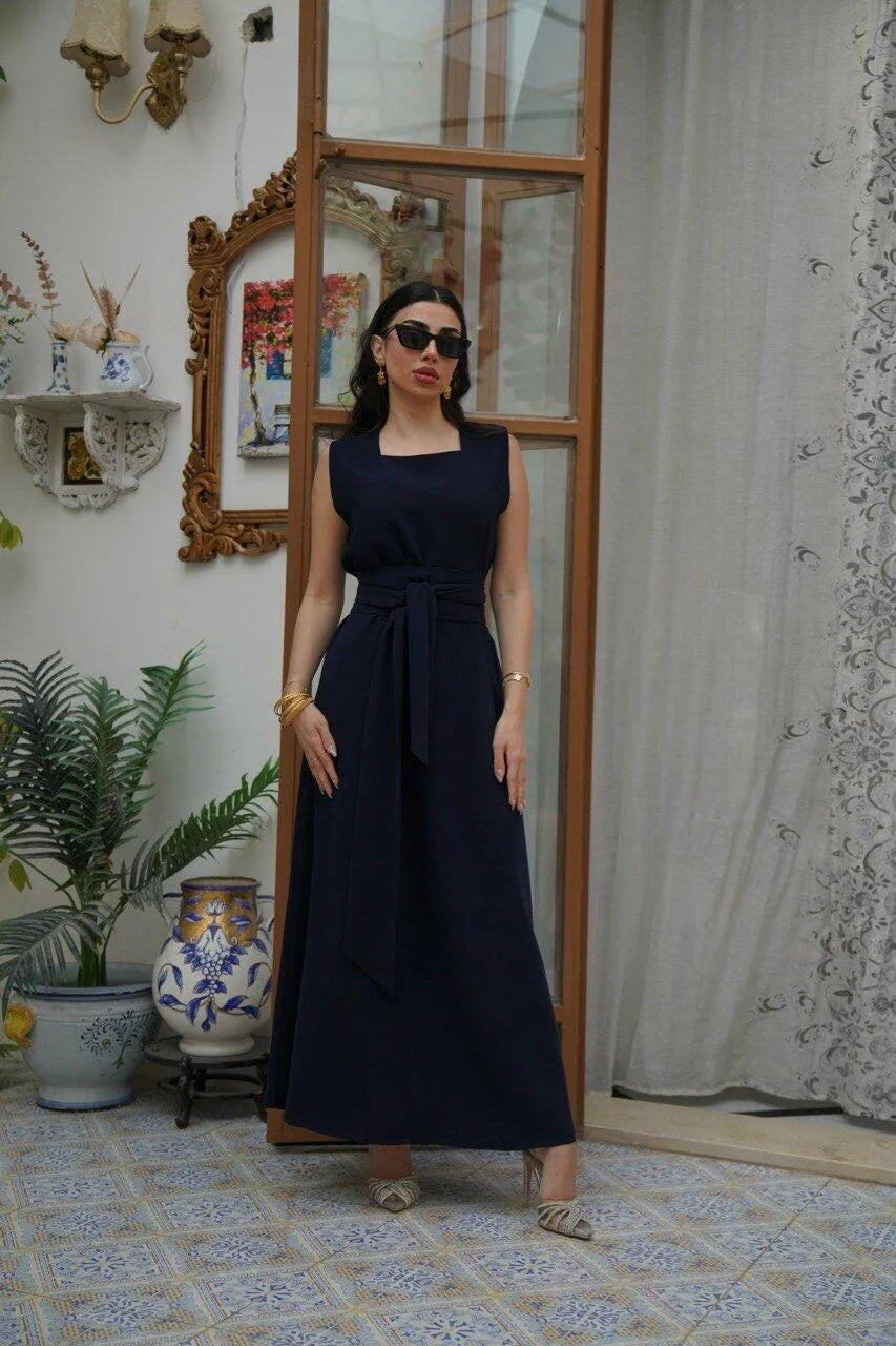 Navy crepe dress