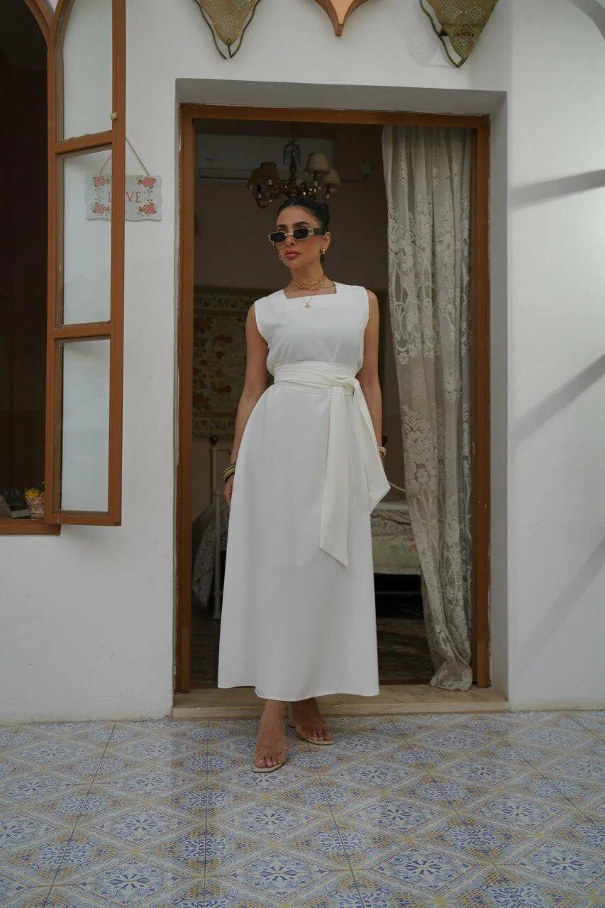 Off-white crepe dress