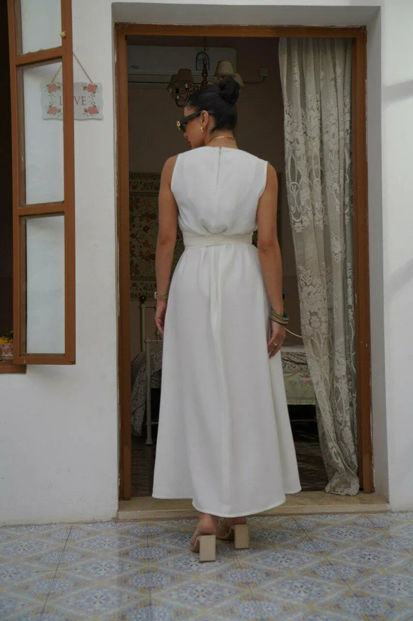 Off-white crepe dress