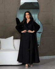 Black linen blazer abaya-free size