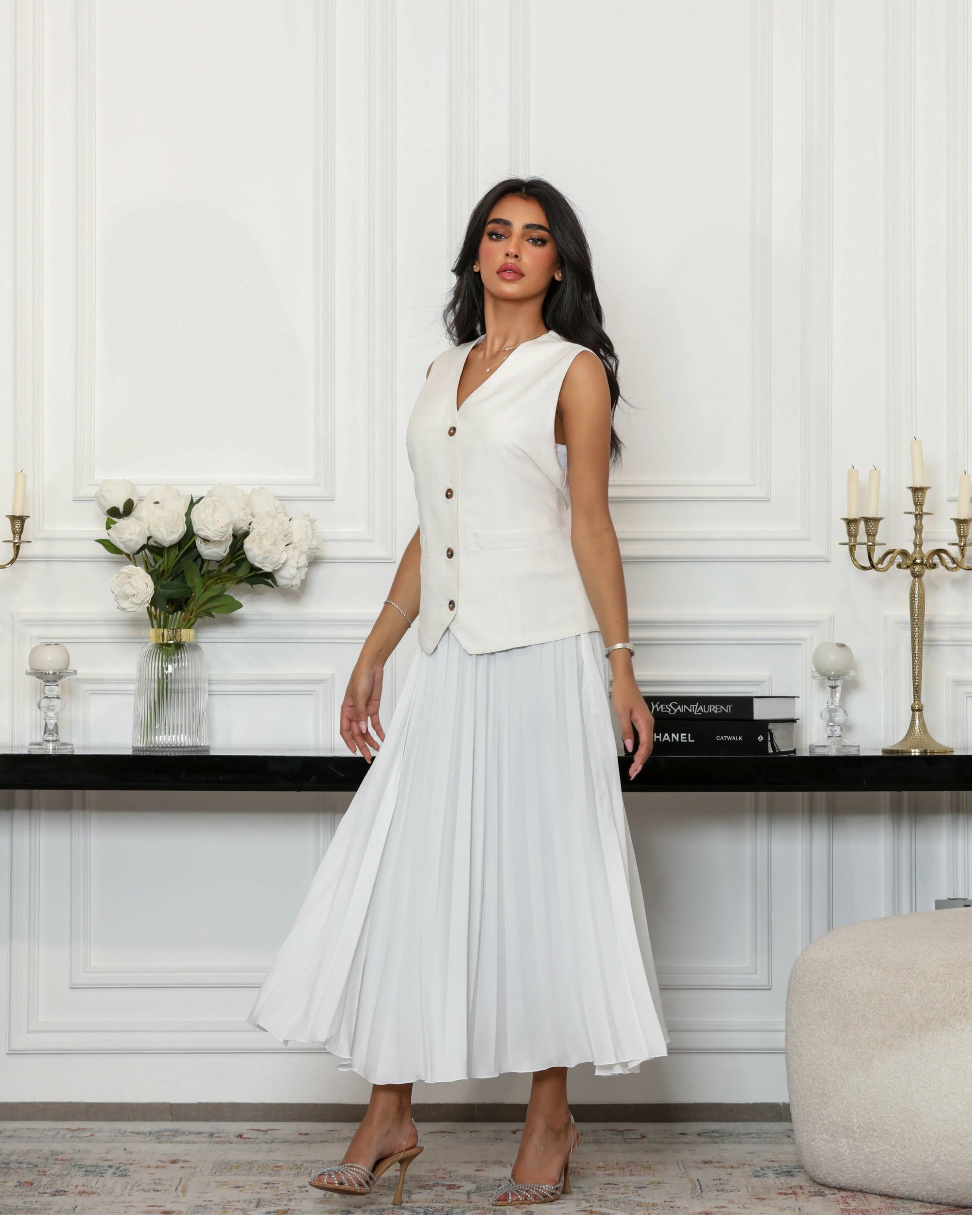 Off white linen dress