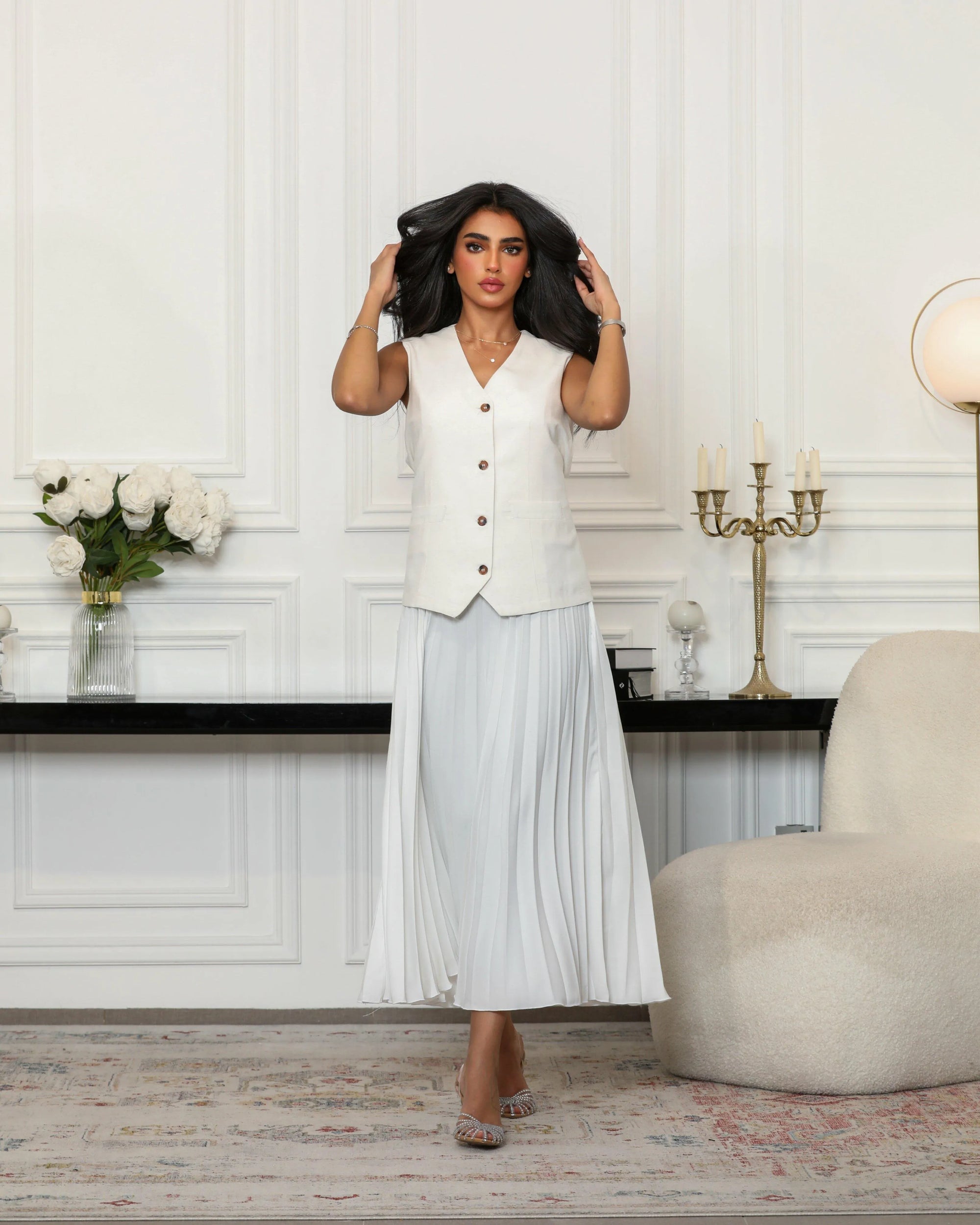 Off white linen dress