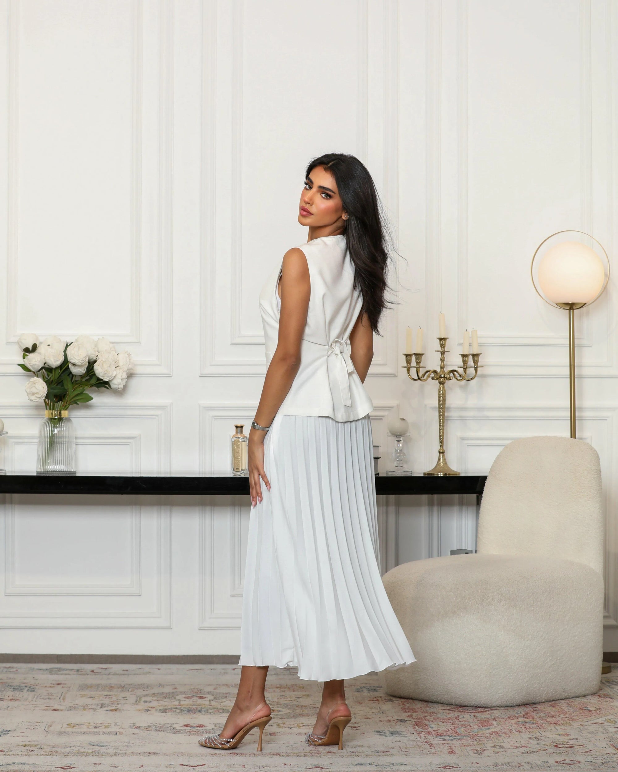 Off white linen dress