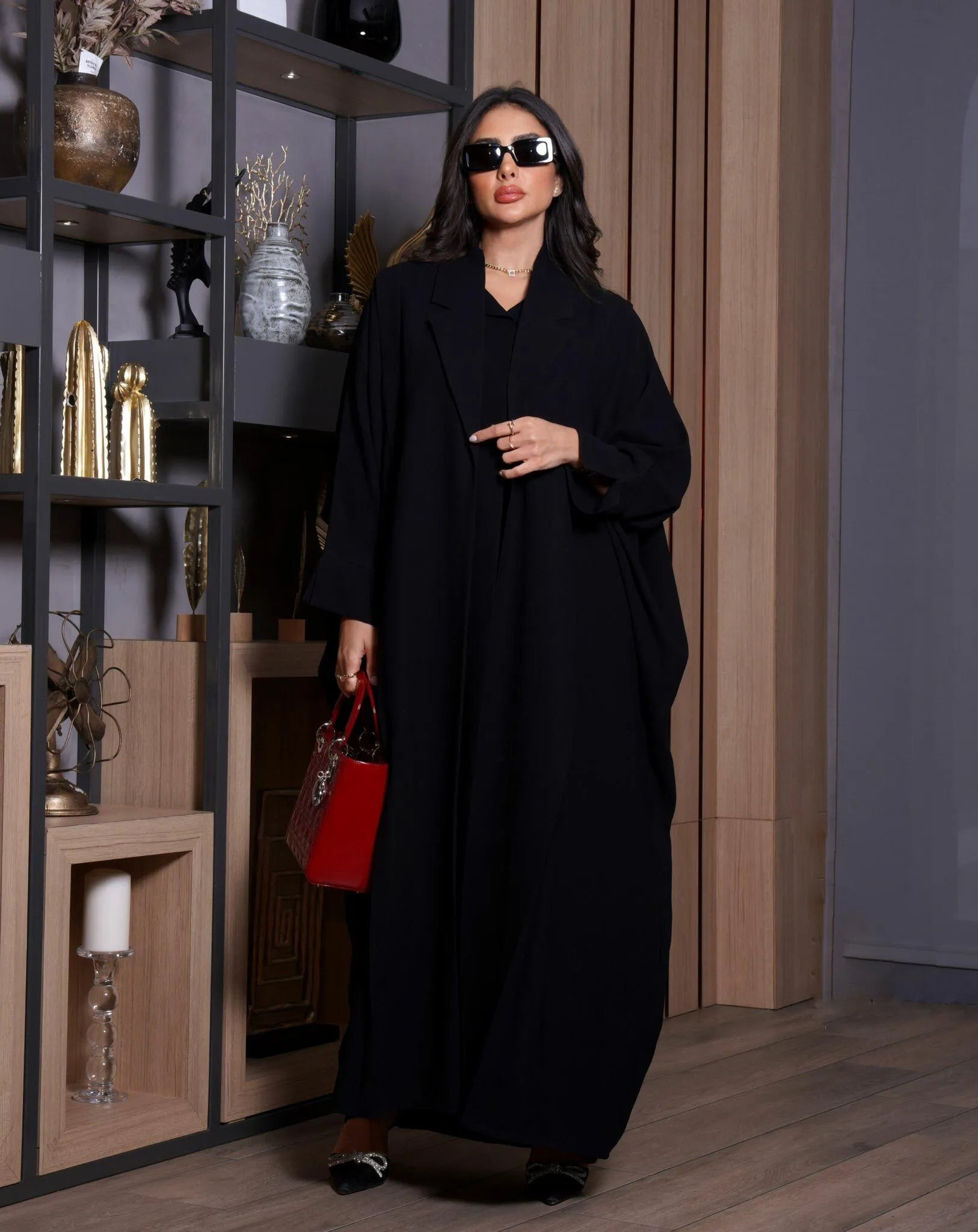 Black crepe blazer  abaya -free size