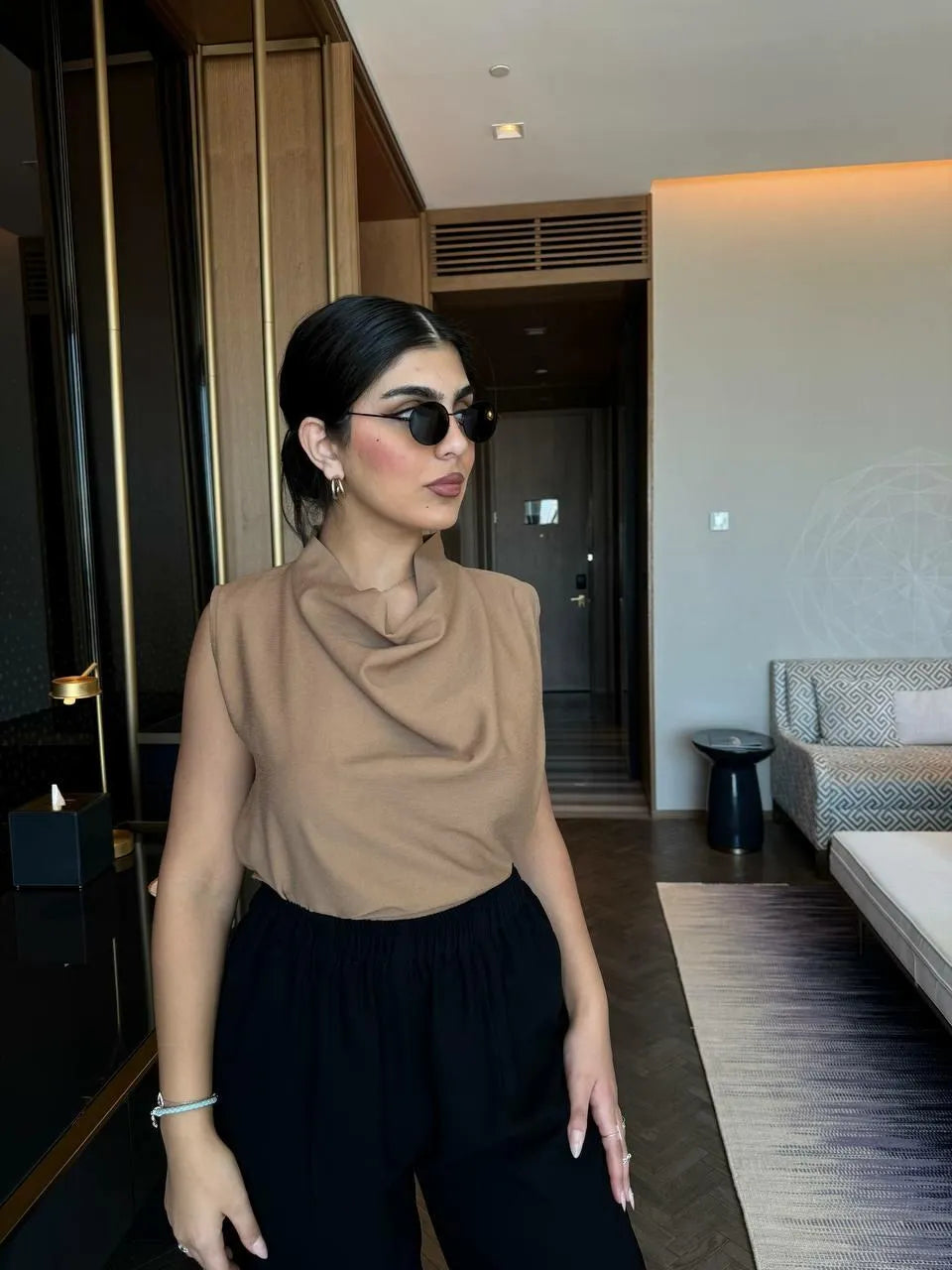 Beige linen blouse