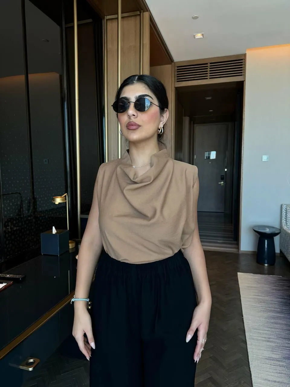 Beige linen blouse