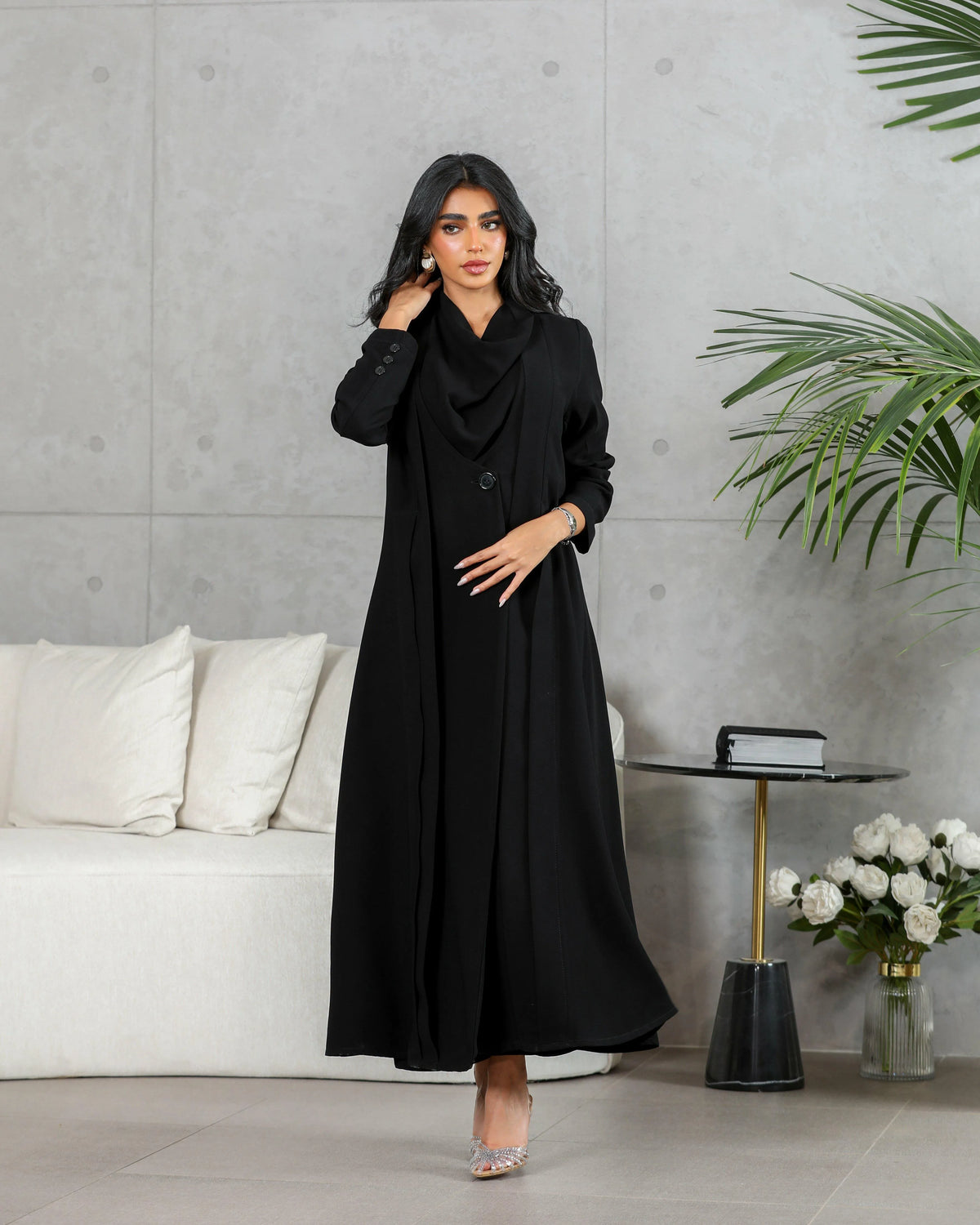 Black crepe blazer abaya