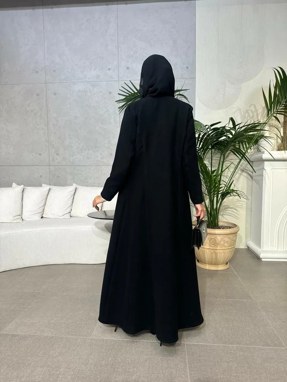 Black crepe blazer abaya