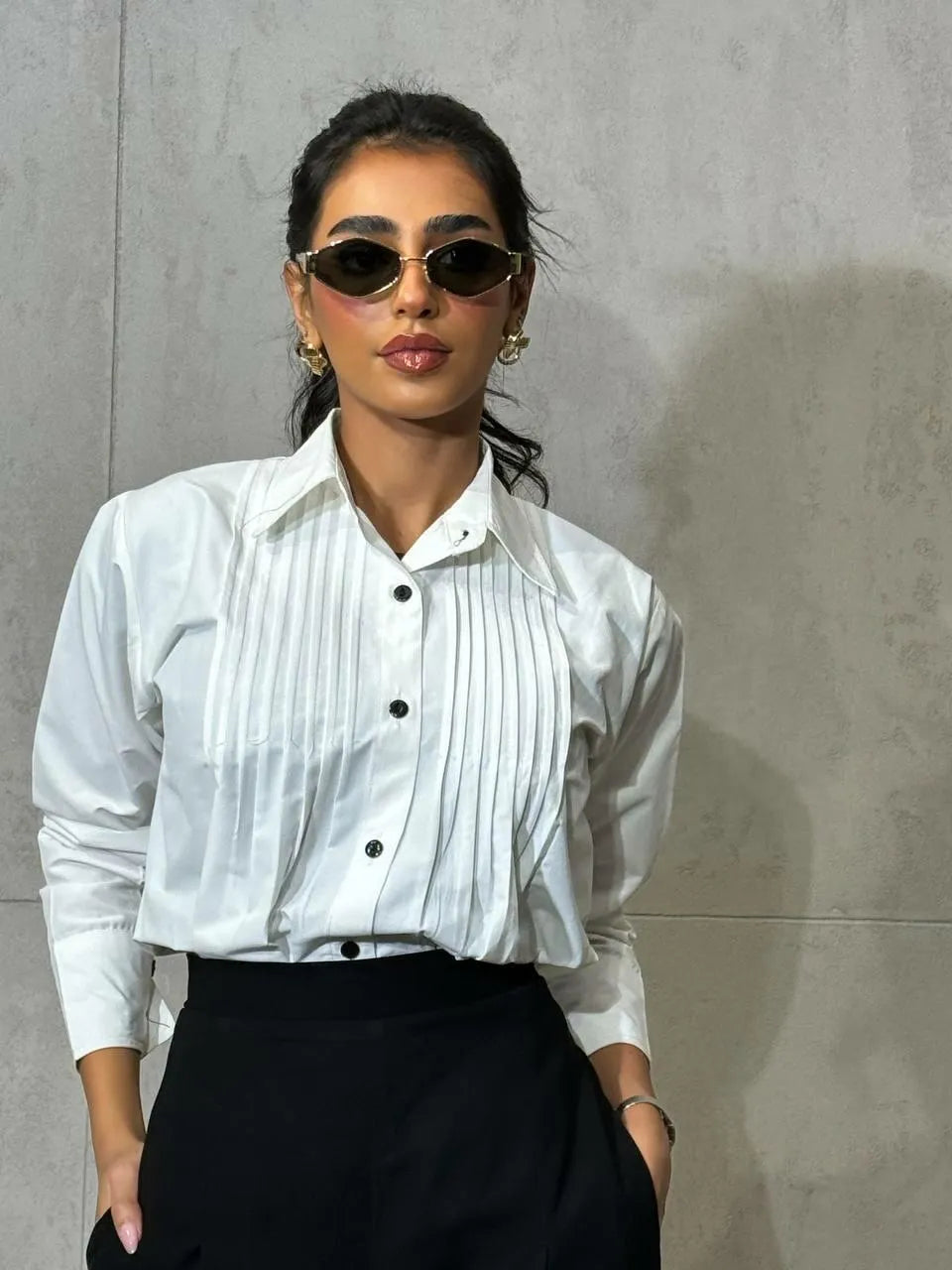 Off white crepe blouse