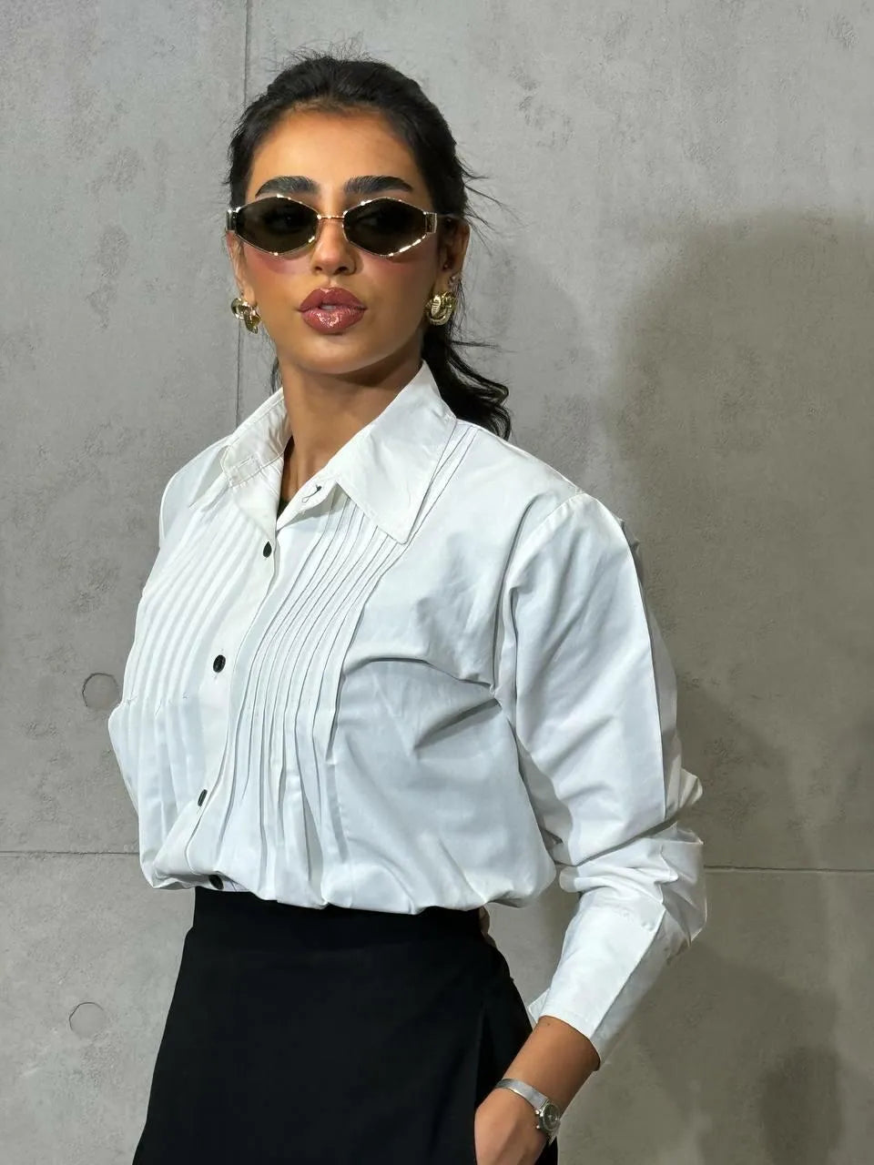 Off white crepe blouse