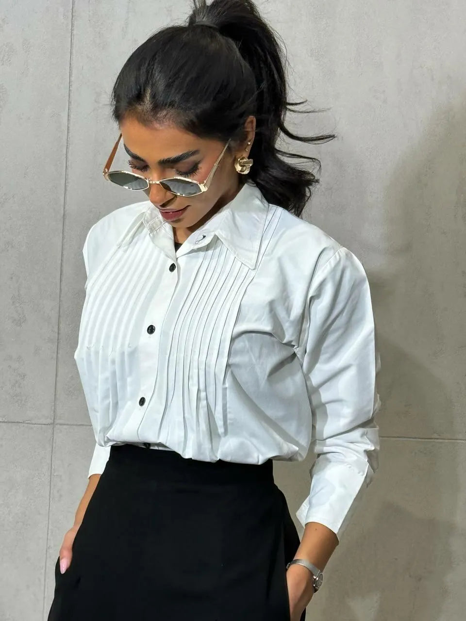 Off white crepe blouse