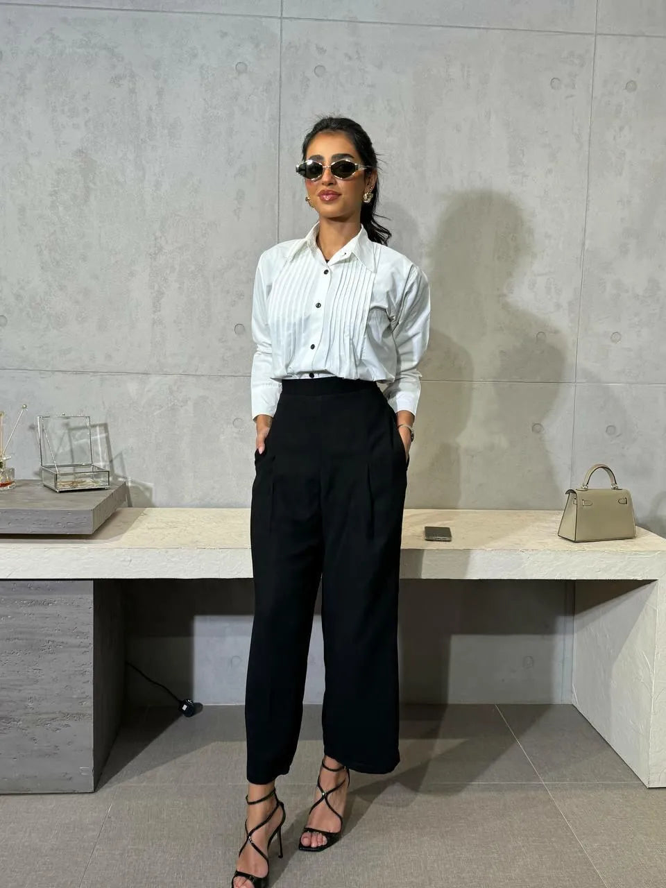 Black crepe pants