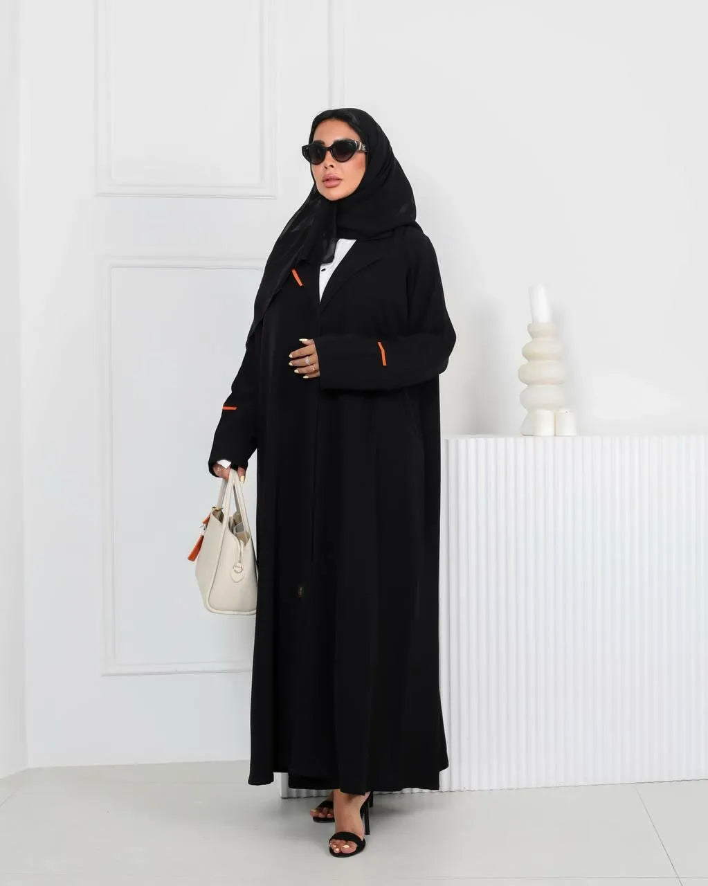 Black crepe blazer abaya