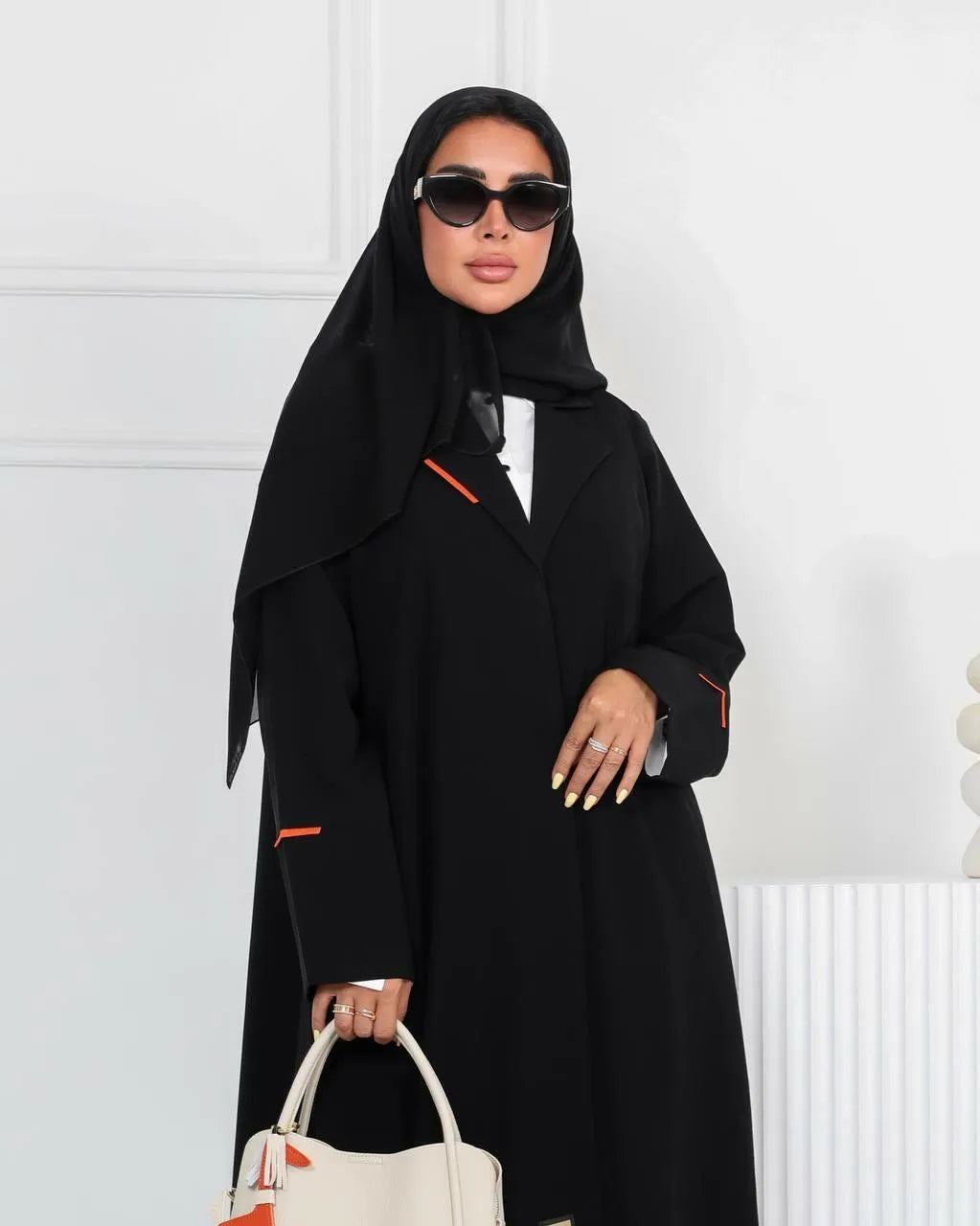 Black crepe blazer abaya