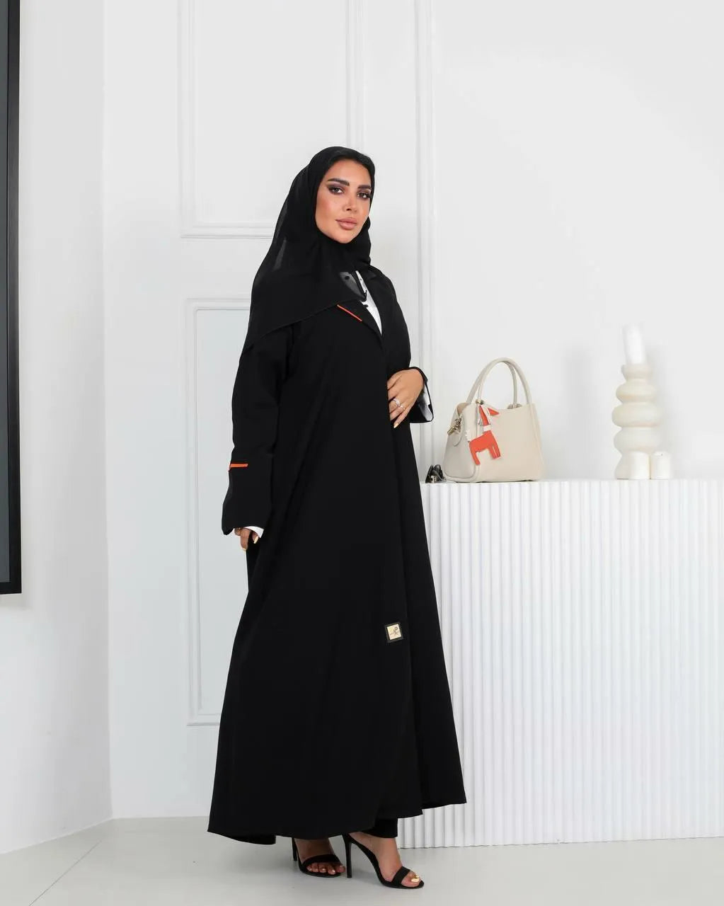 Black crepe blazer abaya