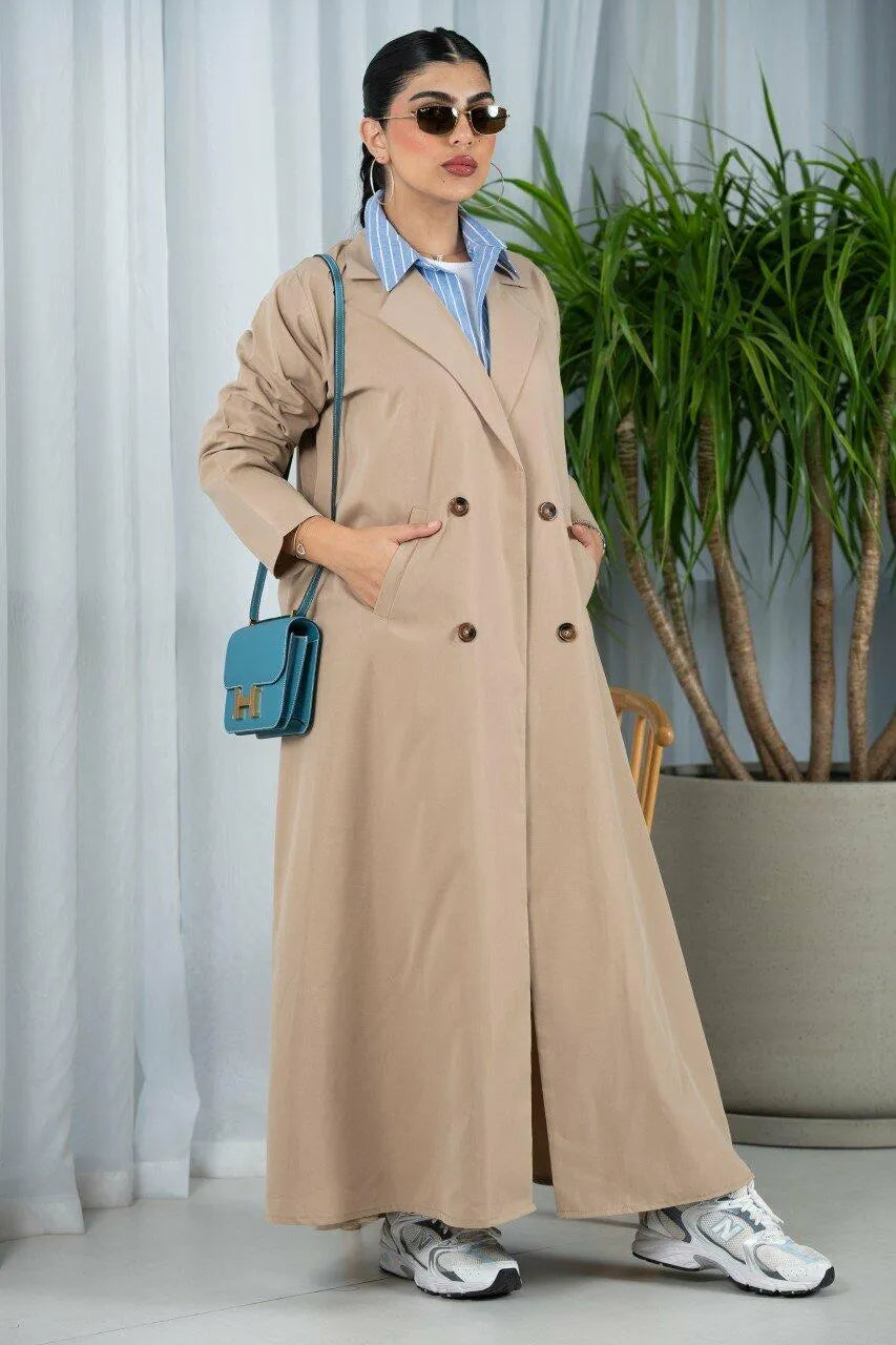 Beige trench coat