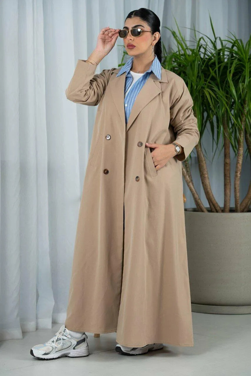 Beige trench coat