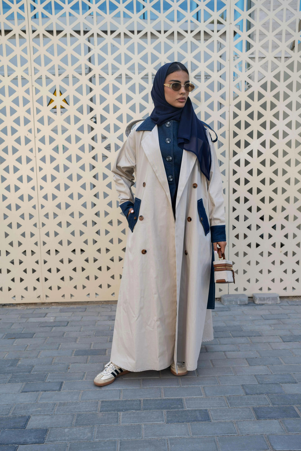 light Beige and jeans Trenchcoat