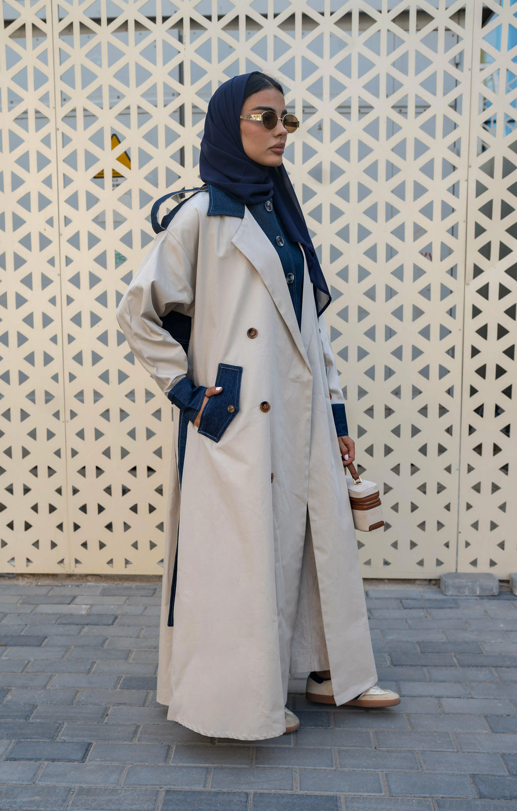 light Beige and jeans Trenchcoat