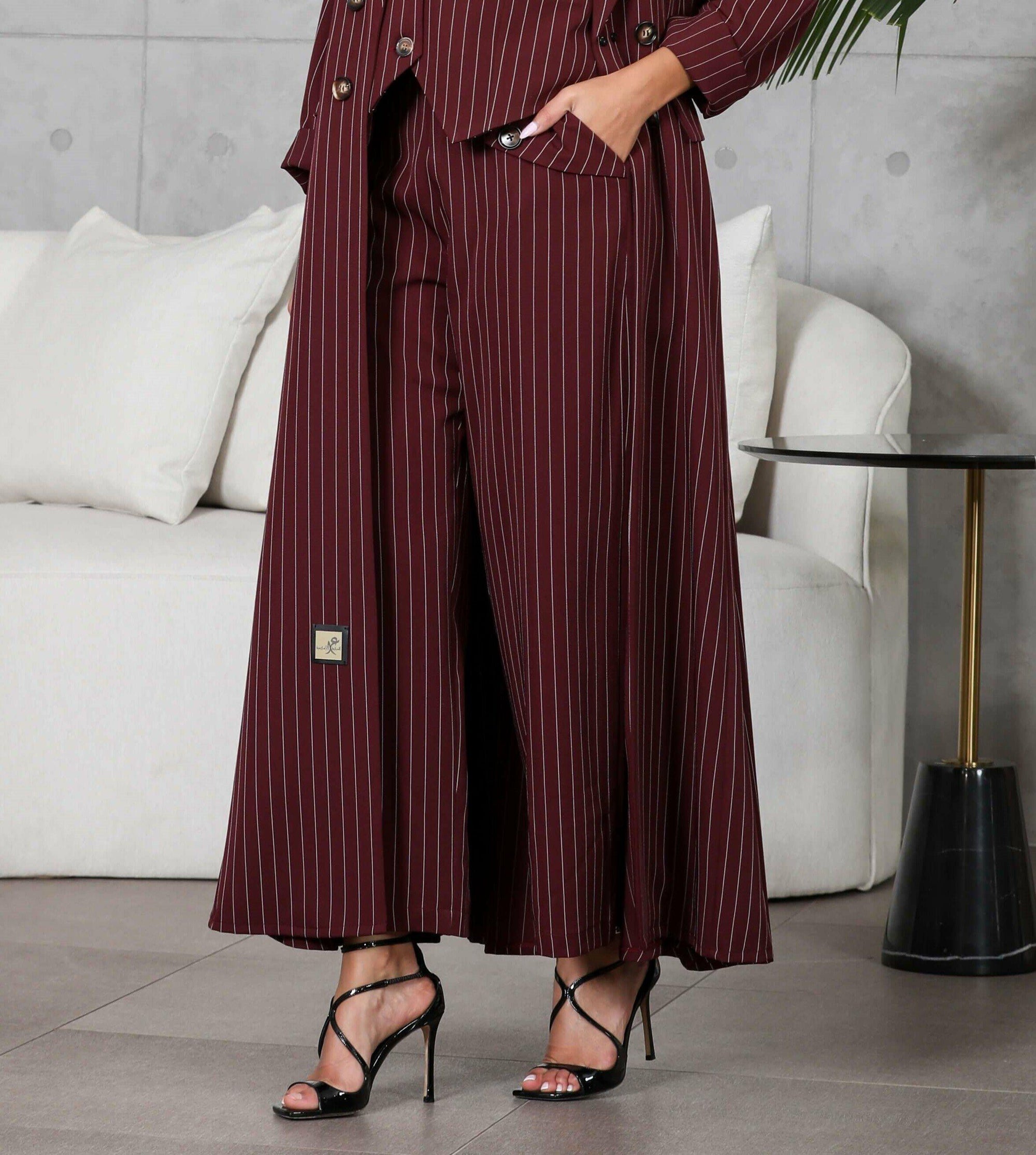 Burgundy crepe pants