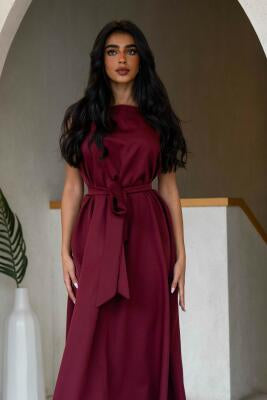 Burgundy crepe dress