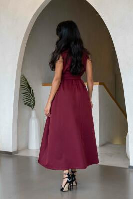 Burgundy crepe dress