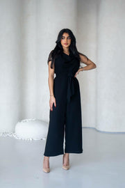 Black linen jumpsuit
