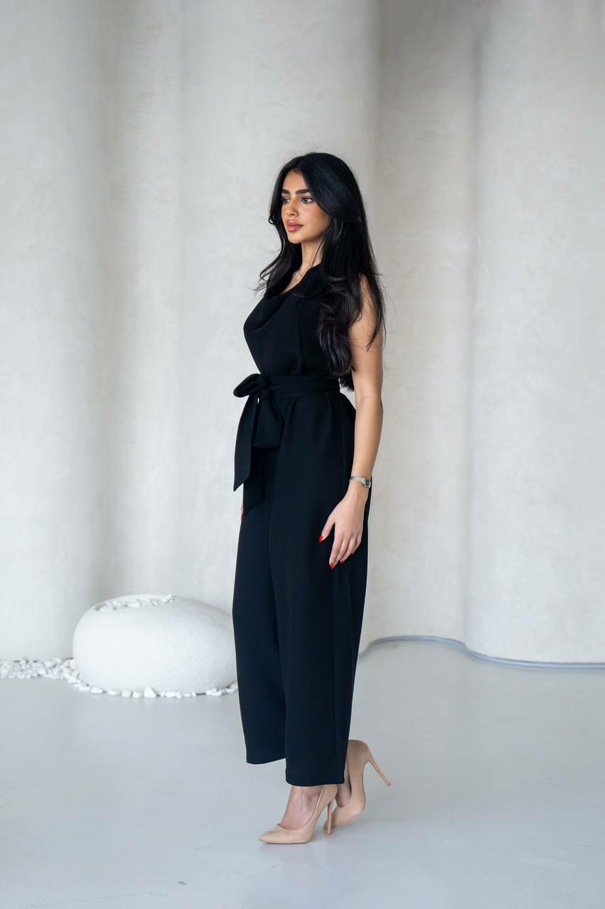 Black linen jumpsuit
