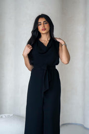Black linen jumpsuit