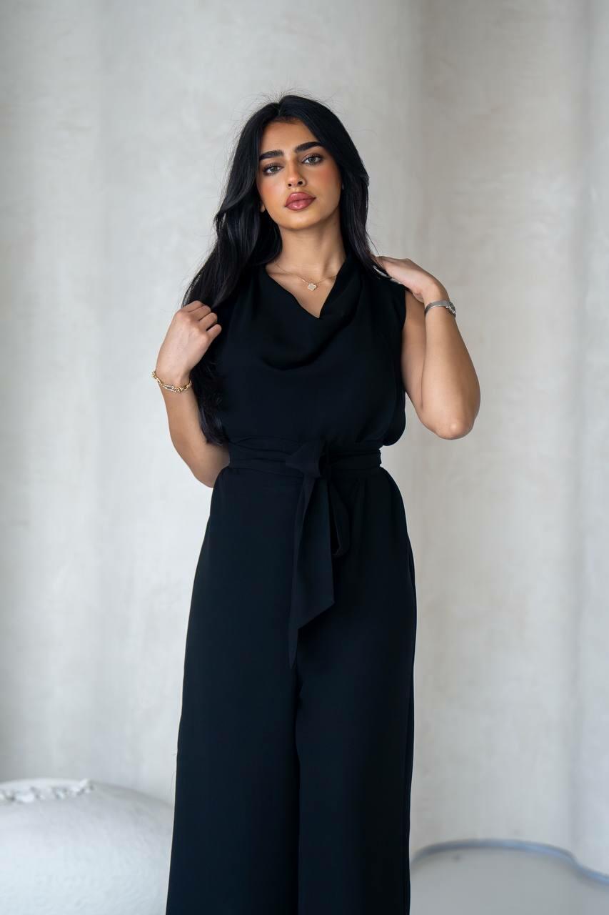 Black linen jumpsuit