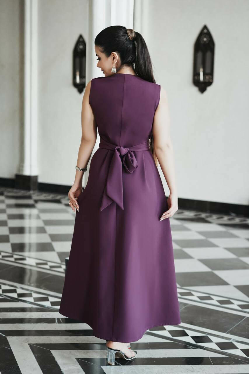 Burgundy crepe dress