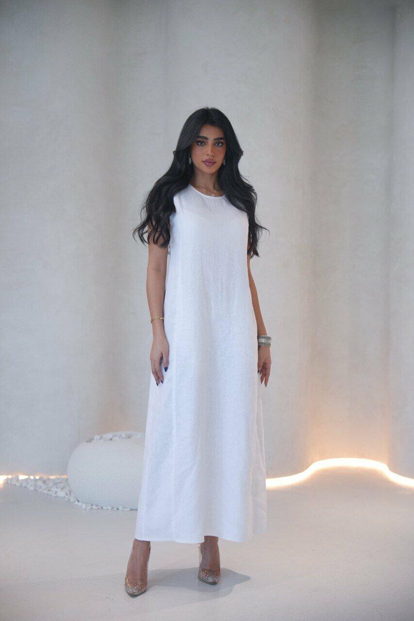 White linen dress