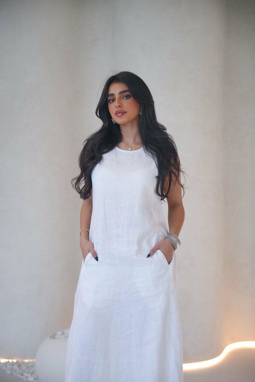 White linen dress