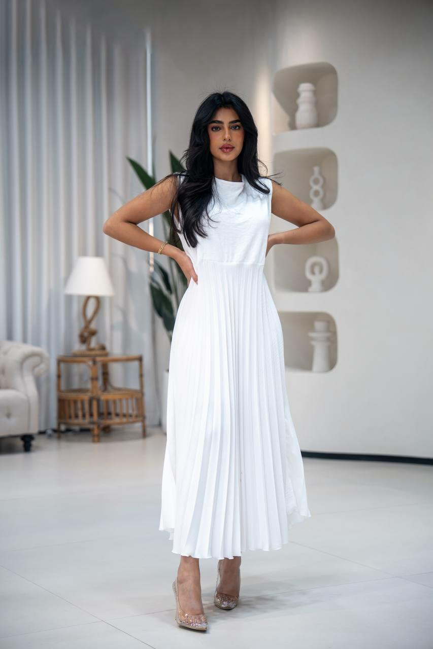 White crepe dress