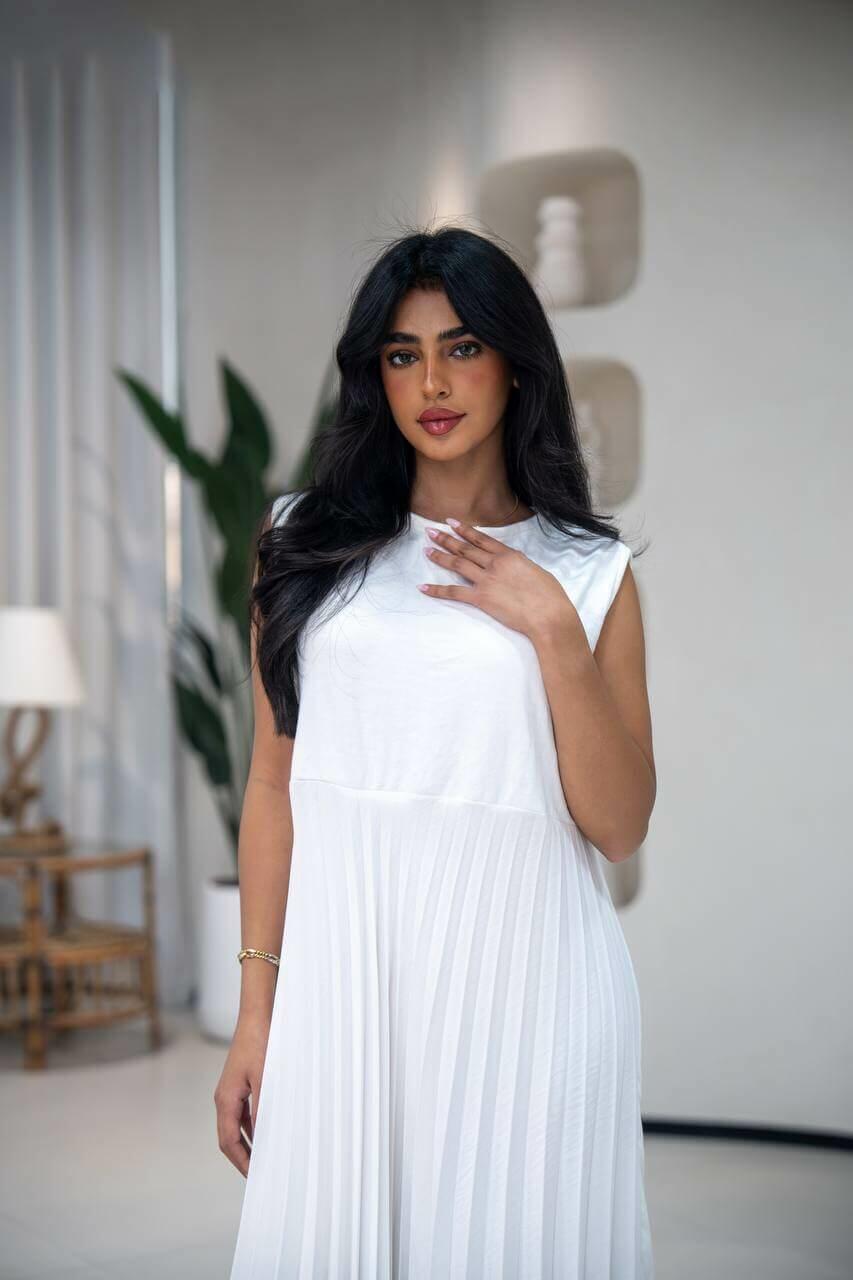 White crepe dress