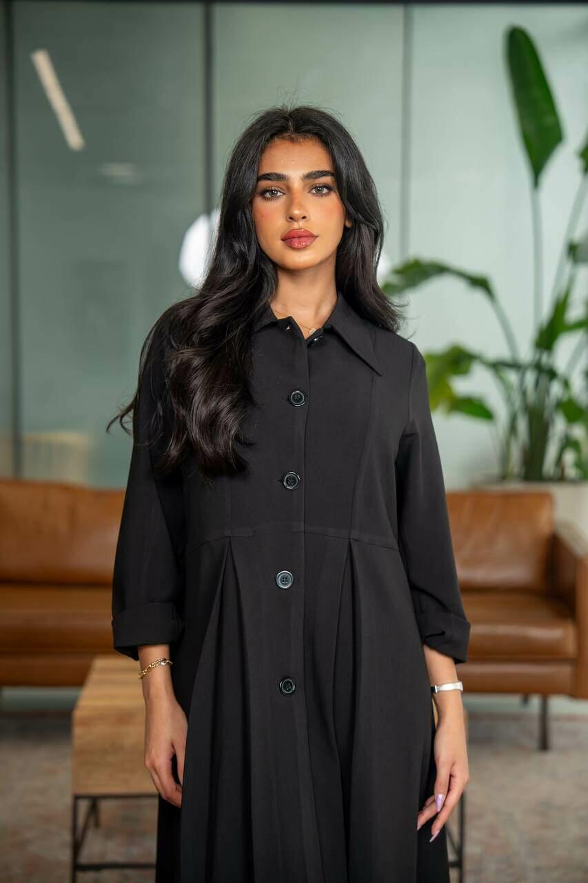 Black crepe abaya
