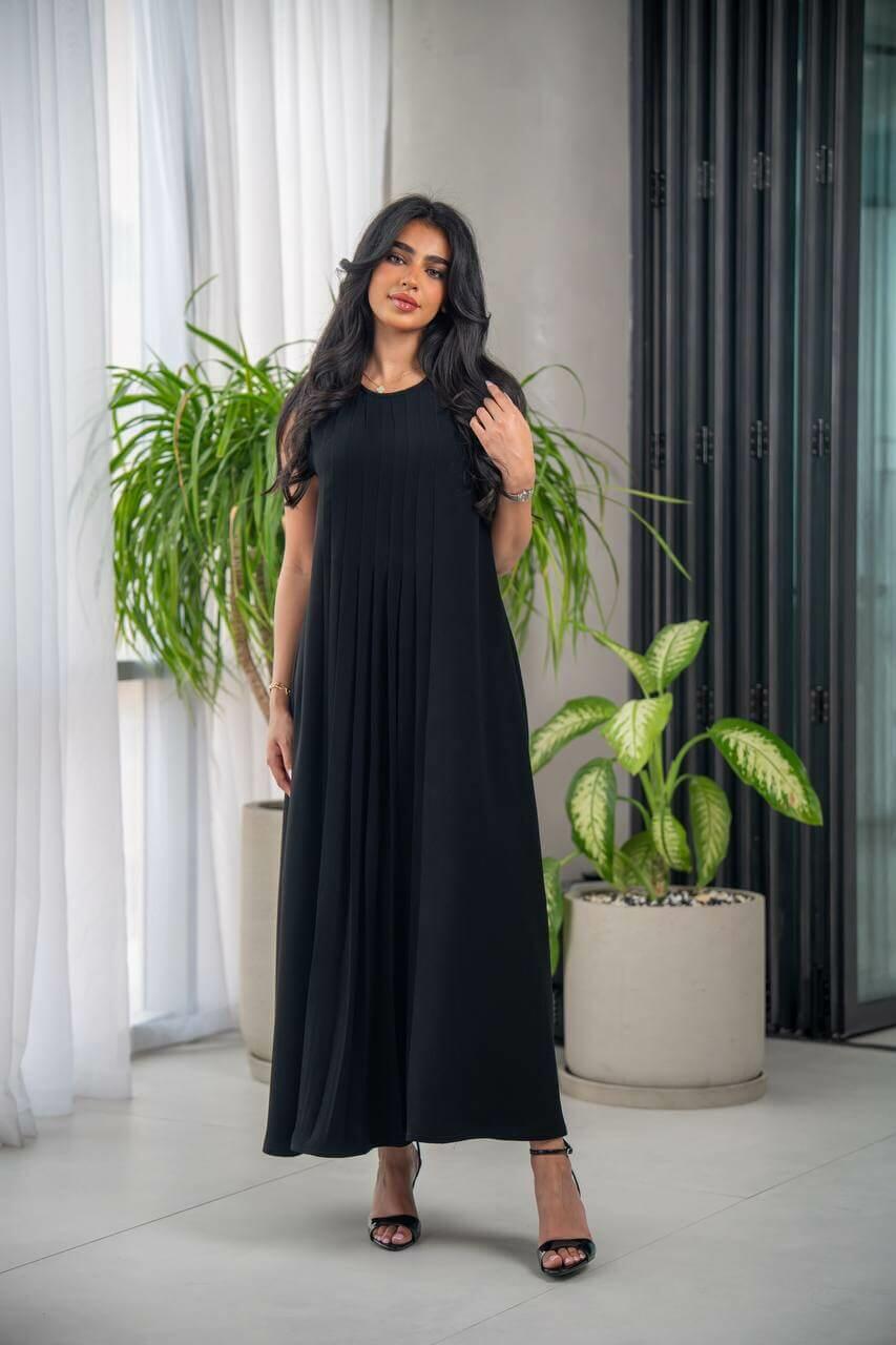 Black crepe practical dress