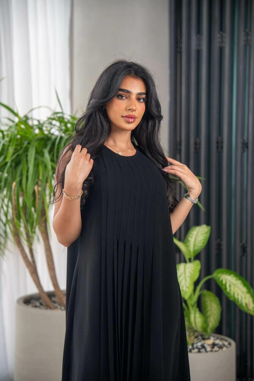 Black crepe practical dress
