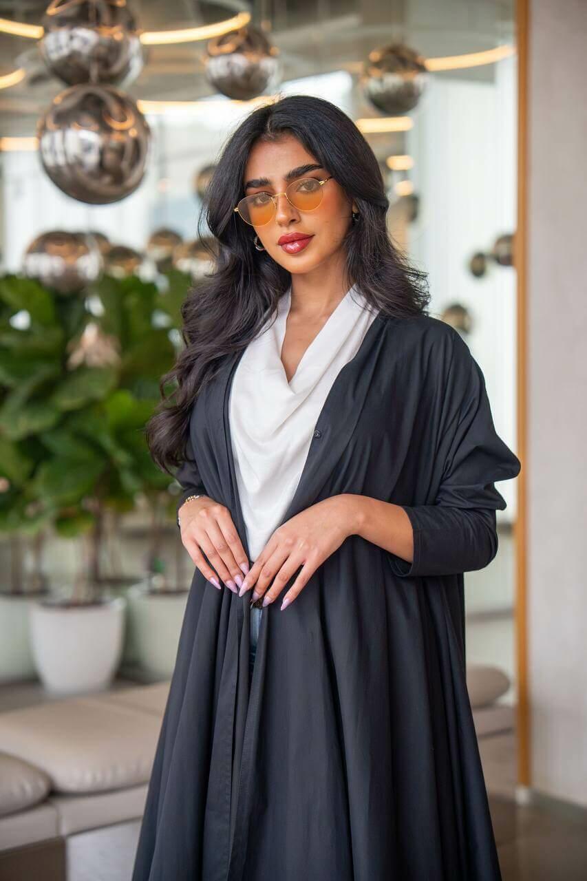 Black Zara cotton practical abaya-free size