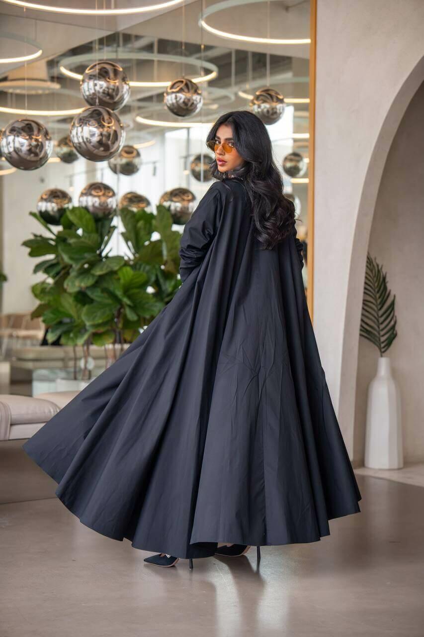 Black Zara cotton practical abaya-free size