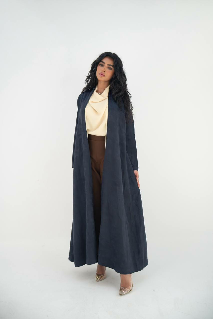 Navy jacquard crepe abaya