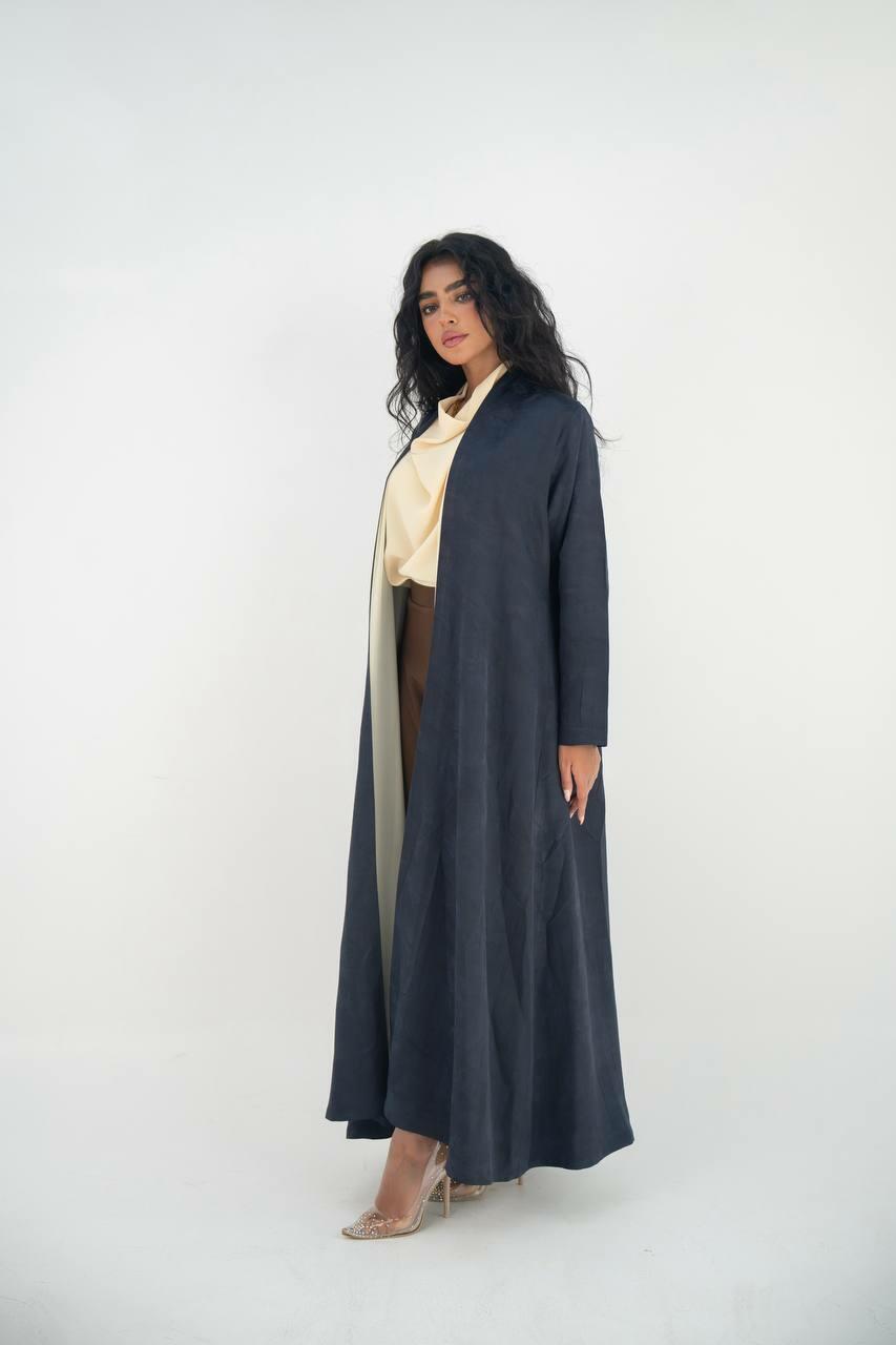 Navy jacquard crepe abaya
