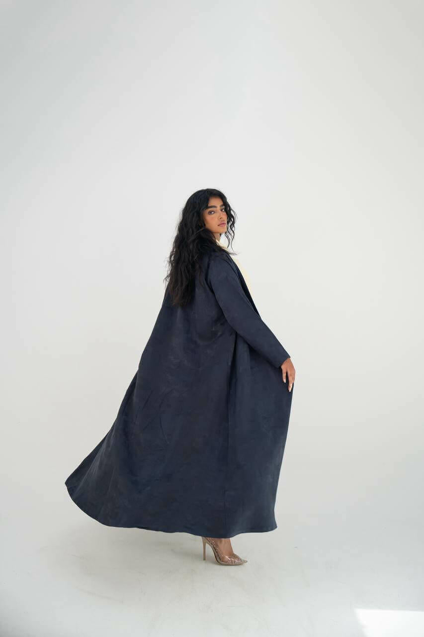 Navy jacquard crepe abaya