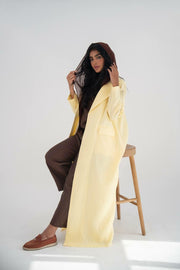 Yellow linen blazer abaya