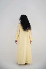 Yellow linen blazer abaya