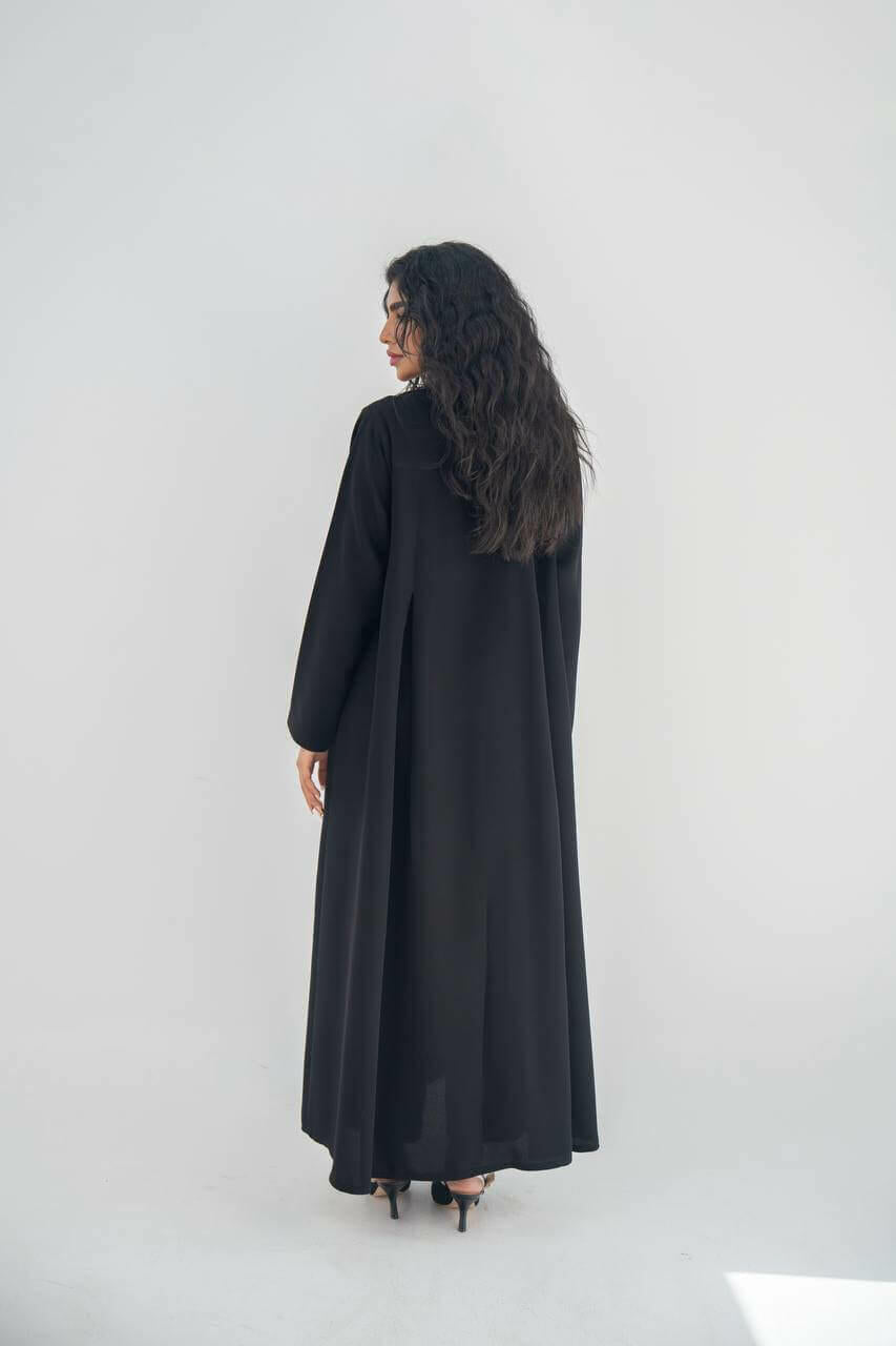 Black linen Blazer Abaya with Inner Suit